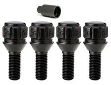 Conical Seat Lug Bolt Lock Set 14mm x 1.50 Black 27mm Thread Length Set of 4 for Alfa Romeo image 2