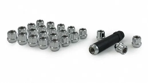 Small Diam Spline Open End Lug Nuts 3/4" & 13/16" Key 12mmx1.50 Chrome Set of 24