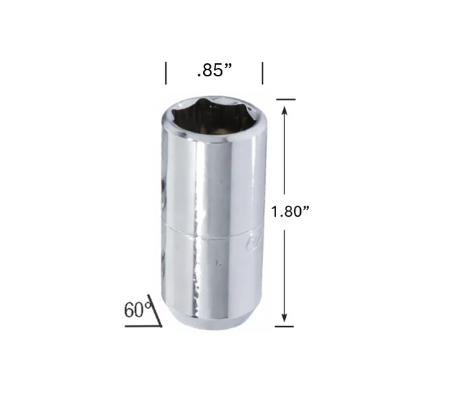 Hex Socket Duplex Short Lug Nut 14mm x 1.50 Chrome Bulk