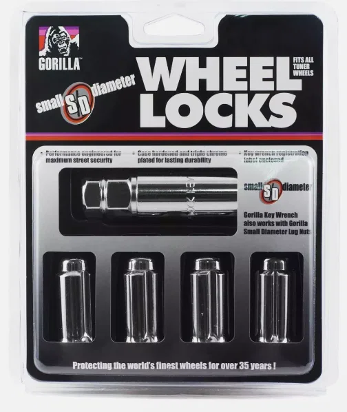 Small Diam Spline Duplex Lock Set 13/16" & 7/8" Key 14mm x 1.50 Chrome Set of 4