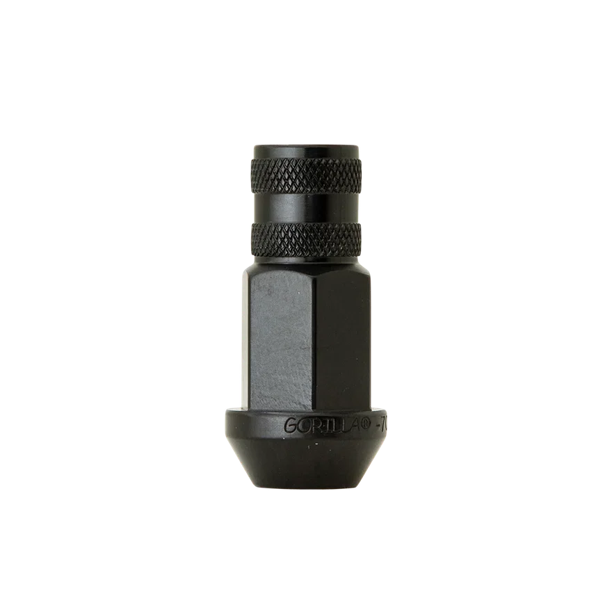 Aluminum Open End Lug Nut 12mm x 1.25 3/4" Hex Anodized Black Bulk