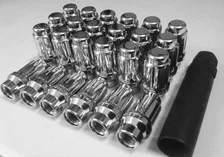 Small Diam Spline E-T Lugs & Locks 3/4" & 13/16" Key 12mmx1.50 Chrome 6 Lug Kit image 2