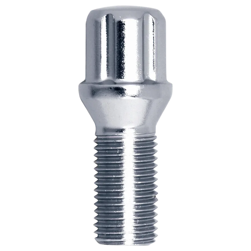 Small Diameter Spline Lug Bolt 14mm x 1.50 Chrome 27mm Bulk