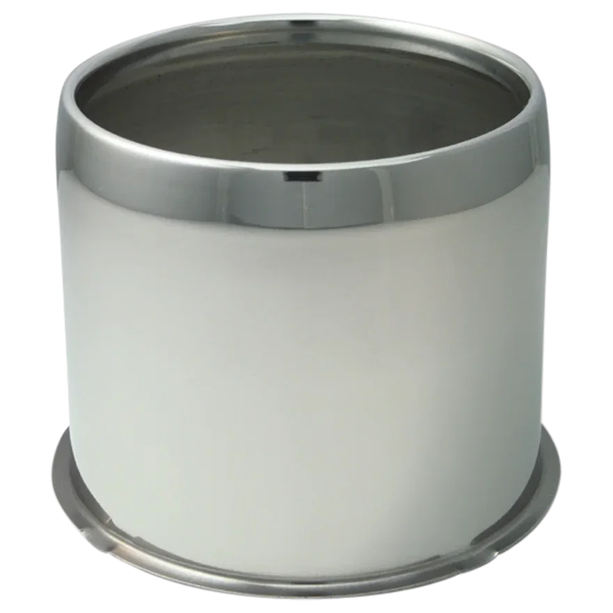 Push Thru Center Cap Open End Stainless Steel 5.1in OD 5.36in Overall Length