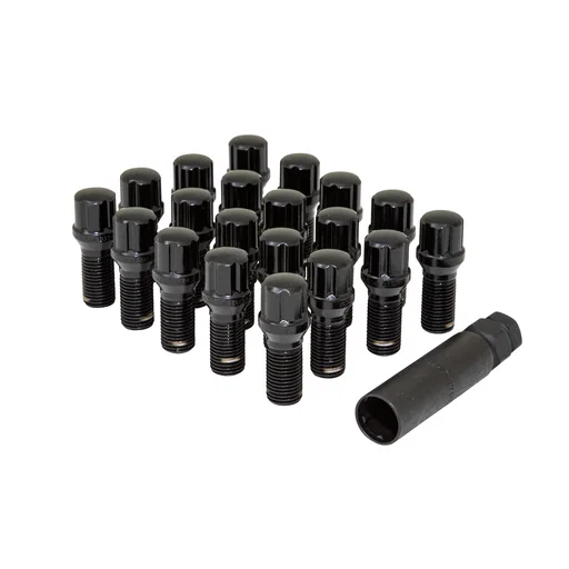 5 Lug 15-1.25 Spline Bolt Install Kit Black 28mm Thread Length for Mercedes-Benz