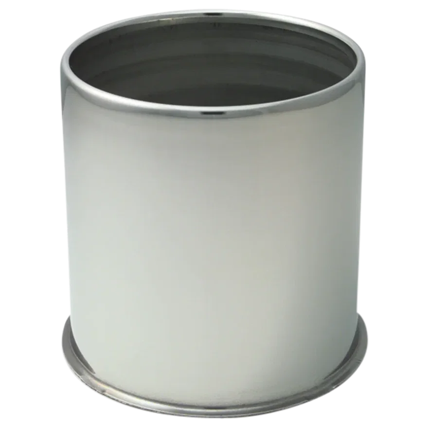 Push Thru Center Cap Closed End Short Stainless Steel 4.25in OD 4.5in Overall Le