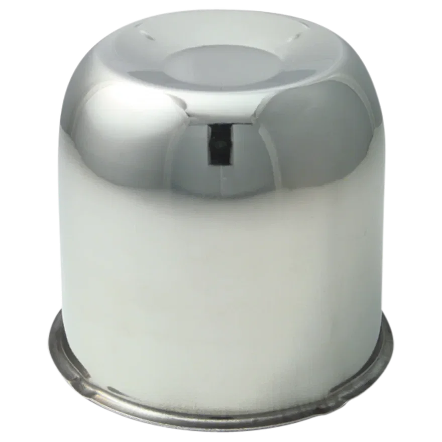 Push Thru Center Cap Closed End Stainless Steel 4.25in OD 4.5in Overall Length