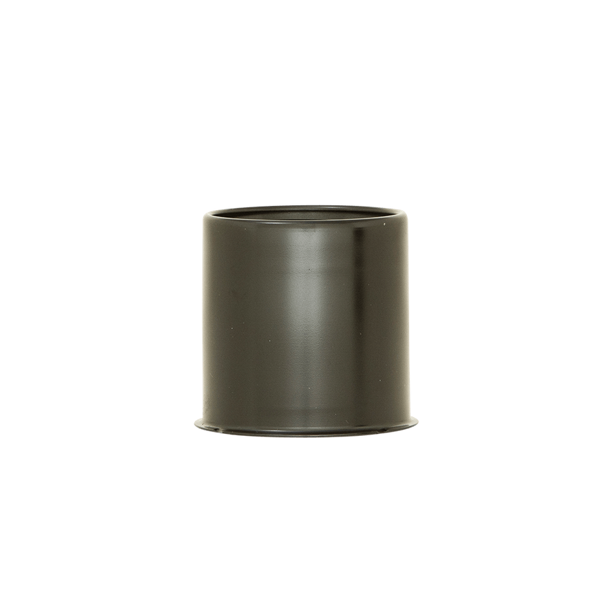 Push Thru Center Cap Closed End Gloss Black Steel 3.3in OD 3.58in Overall Length