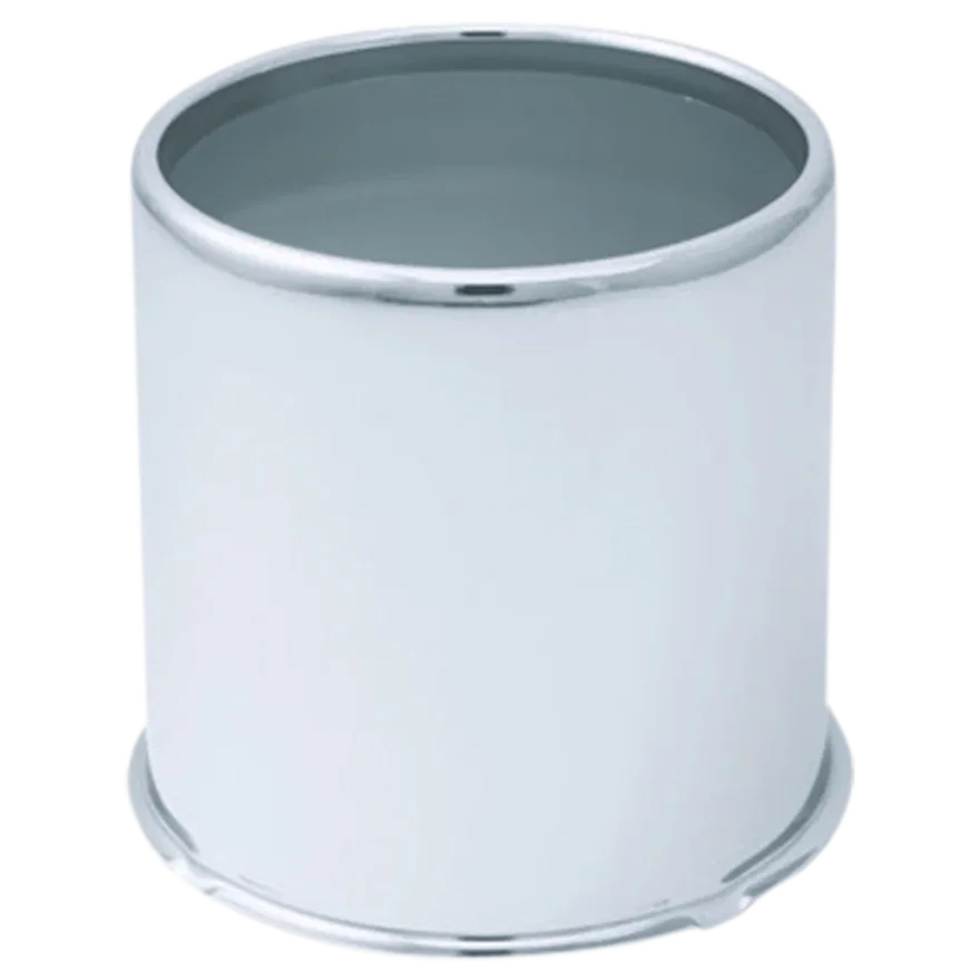 Push Thru Center Cap Open End Chrome Steel 3.3in OD 3.58in Overall Length