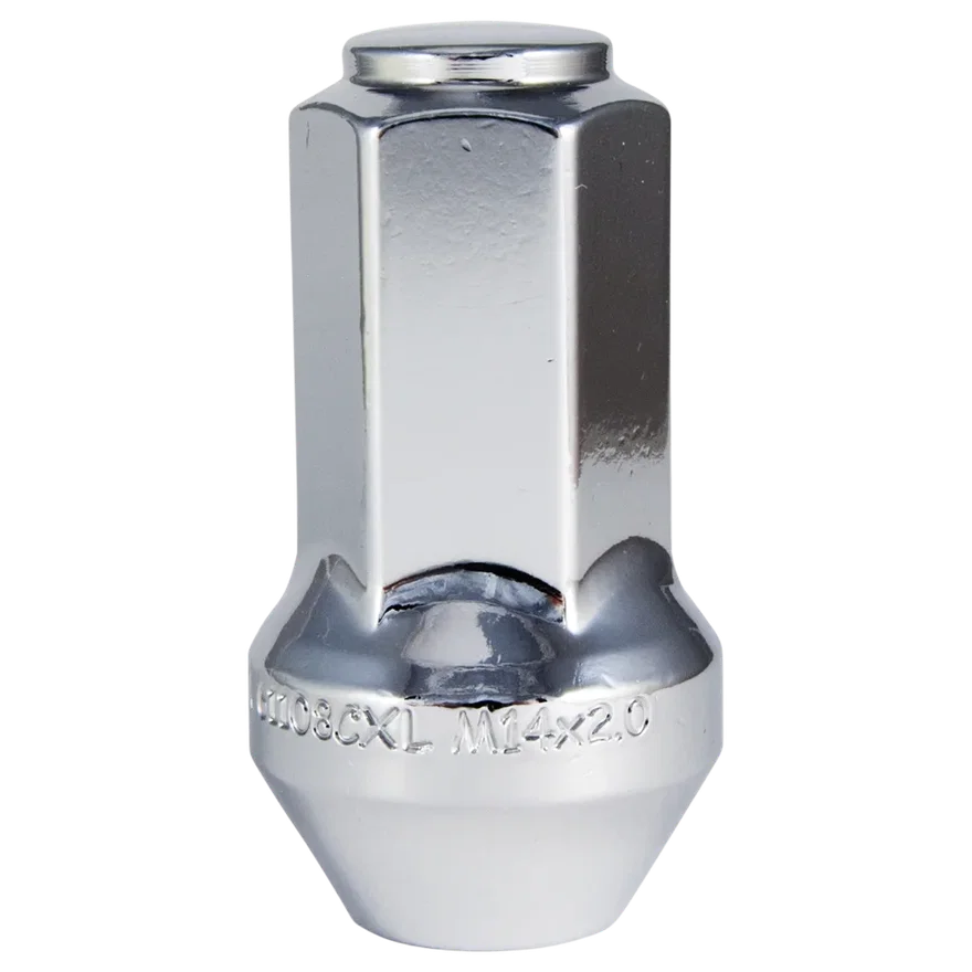 Factory Style Bulge XL Lug Nut 21mm Hex 14mm x 2.00 Chrome Bulk