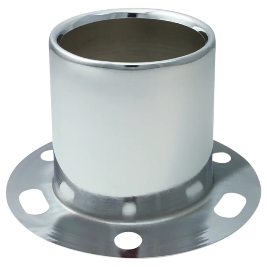 Push Thru Center Cap Open End Derby Chrome Steel 4.25in OD 4.37in Overall Length