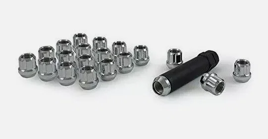 Small Diam Spline Open End Lug Nuts 3/4" & 13/16" Key 12mmx1.25 Zinc Set of 20