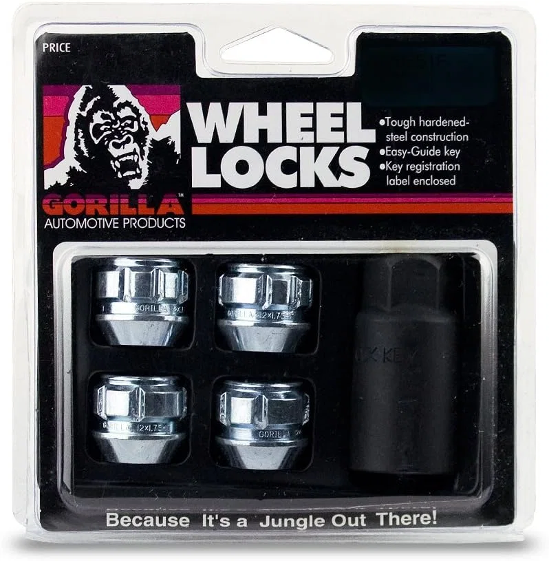 Original Gorilla Lock Set Acorn Open End 13/16" Hex 12mm x 1.75 Zinc Set of 4