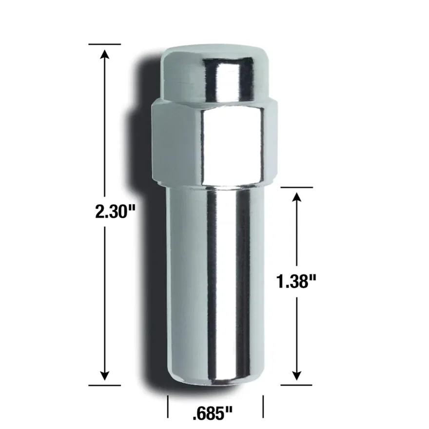 SST Closed End 13/16" Hex 7/16"-20 Chrome Pack of 4 Lug Nuts and 4 Washers