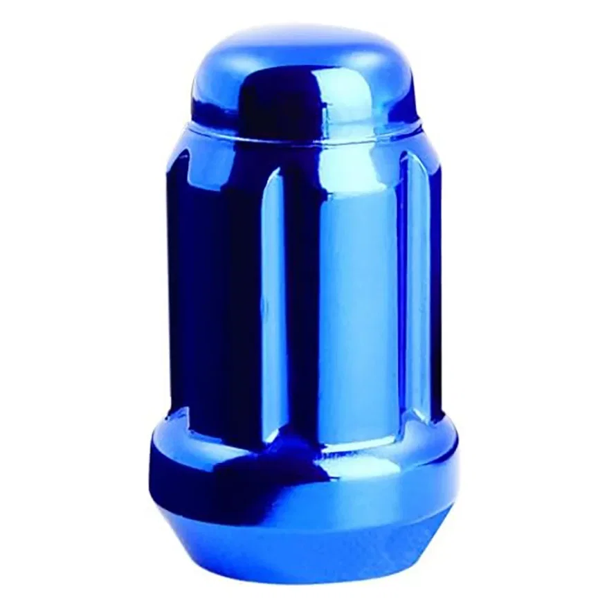 Small Diameter Spline Acorn Lug Nut 12mm x 1.25 Blue Painted Bulk