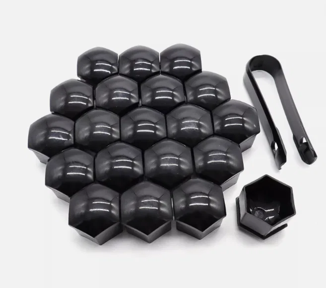 21mm Hex Cap Set Black Set of 20