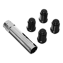 Small Diam Spline Acorn Lock Set 3/4" & 13/16" Key 12mm x 1.50 Black Set of 4 image 2