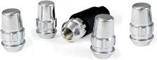 Original Gorilla Lock Set Acorn Bulge 13/16" Hex 12mm x 1.50 Chrome Set of 5 image 2