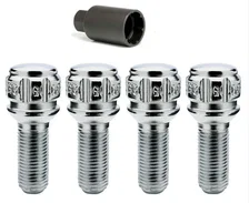 Ball Seat (R13) Lug Bolt Lock Set- 14mmx1.50 Chrome 32mm Thread Length Set of 4 image 2