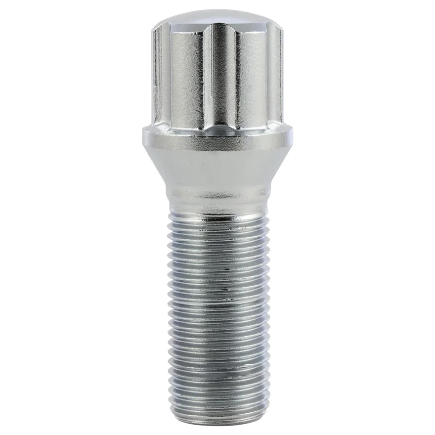 Small Diameter Spline Lug Bolt 16mm x 1.50 Chrome 35mm Thread Length Bulk