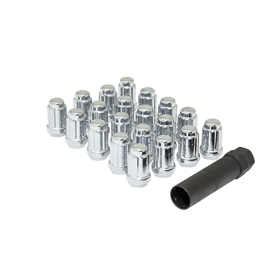 Small Diam Spline Acorn Lug Nuts 3/4" & 13/16" Key 1/2"-20 Chrome Set of 20