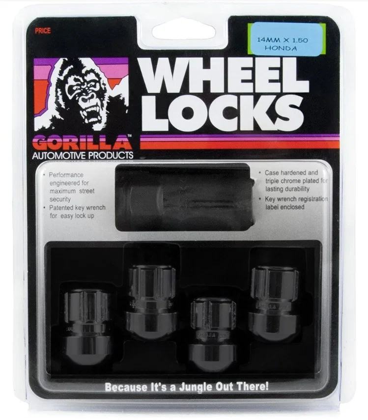 Original Gorilla Lock Set Ball Seat 14mm x 1.50 Black Set of 4