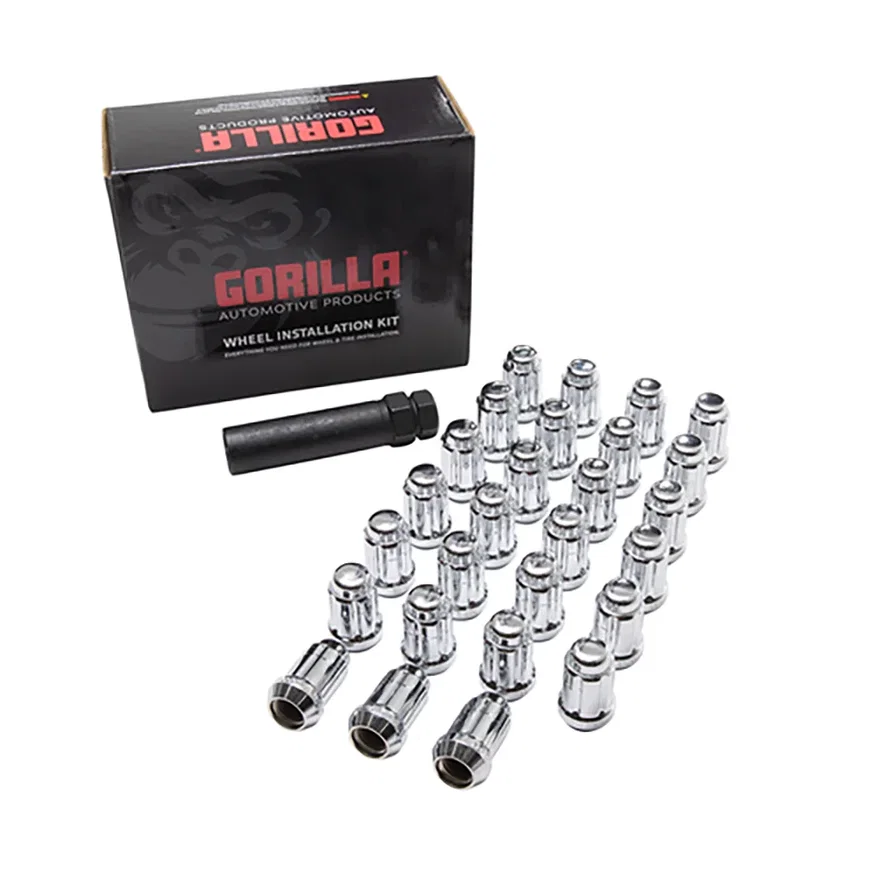 Small Diam Spline Acorn Lugs 3/4"&13/16" Key 12x1.5 Chrome Set of 27 for Spare for Ford Bronco