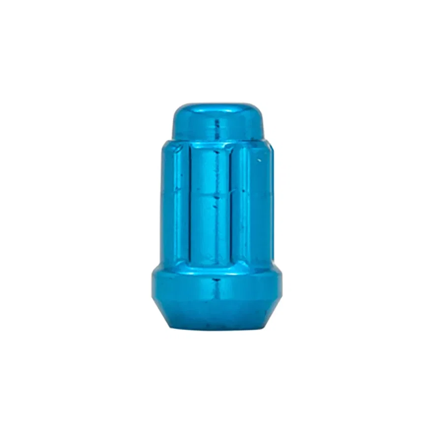 Small Diameter Spline Acorn Lug Nut 12mm x 1.50 Blue Painted Bulk