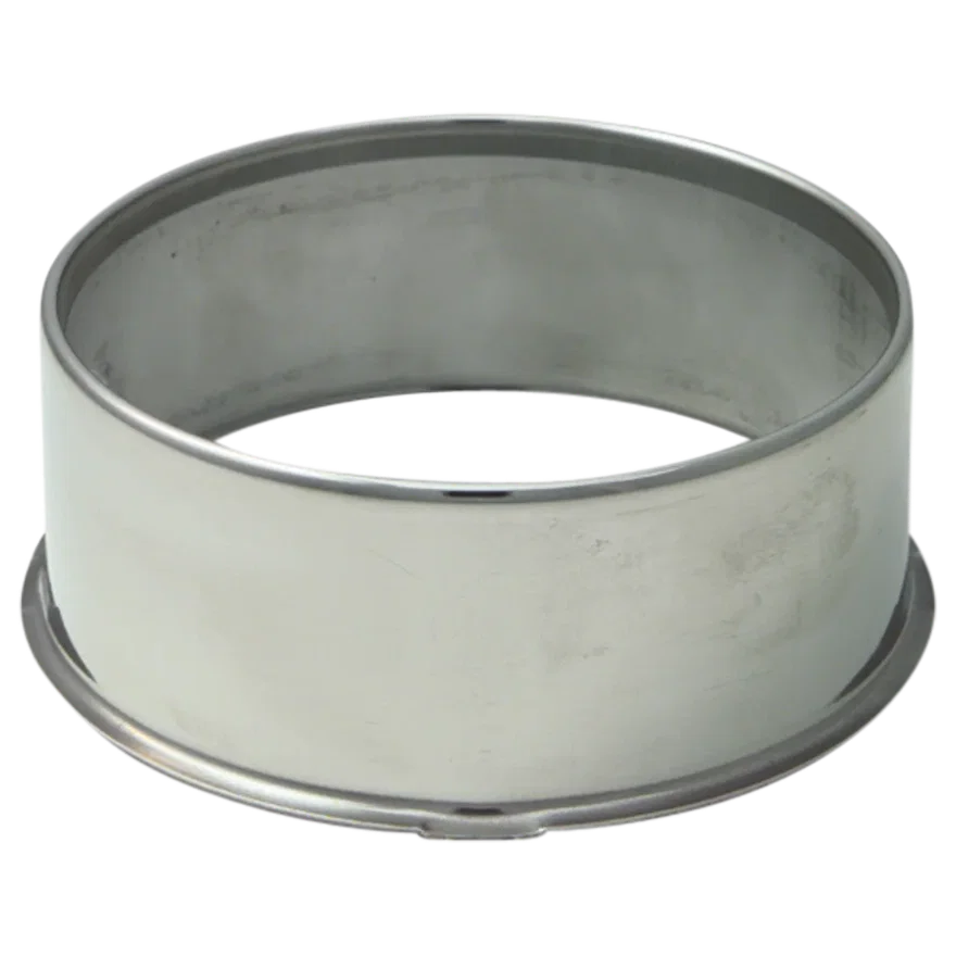 Push Thru Center Cap Open End Short Stainless Steel 4.25in OD 4.5in Overall Len