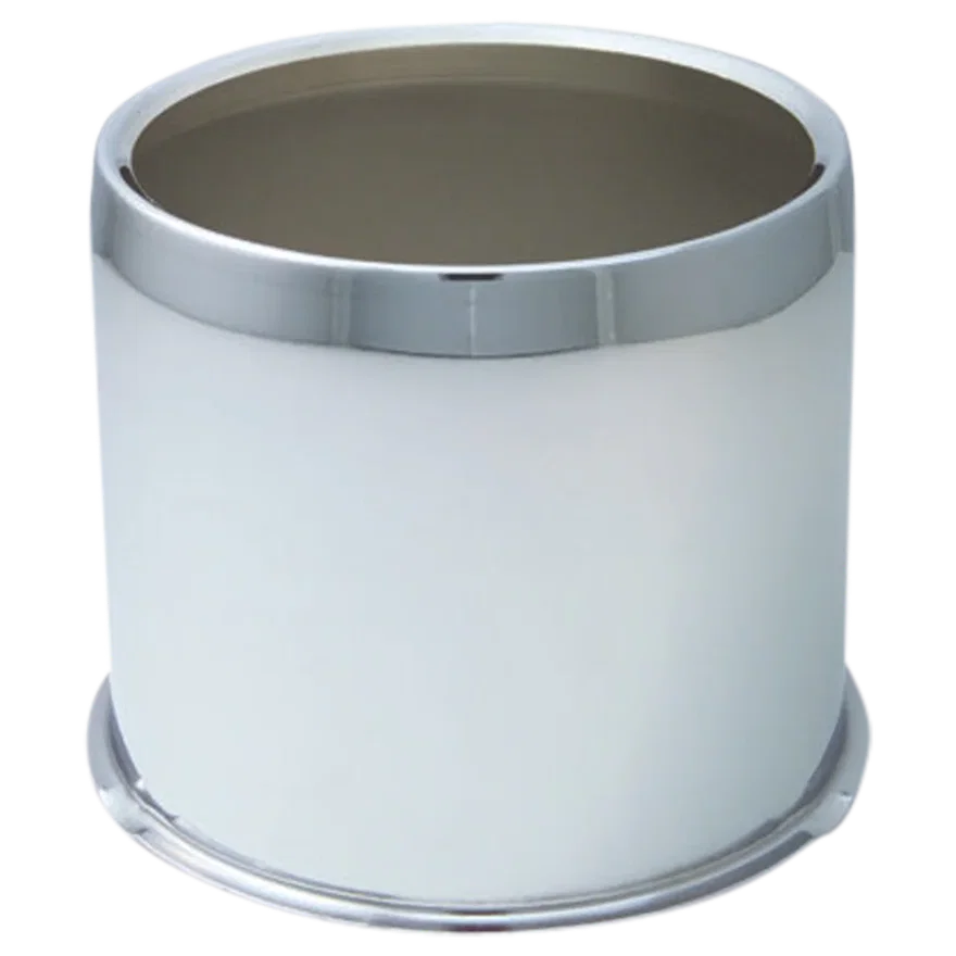 Push Thru Center Cap Open End Chrome Steel 5.1in OD 5.36in Overall Length