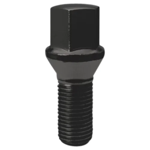Conical Seat Lug Bolt 17mm Hex 14mm x 1.25 Black 27mm Thread Length Bulk