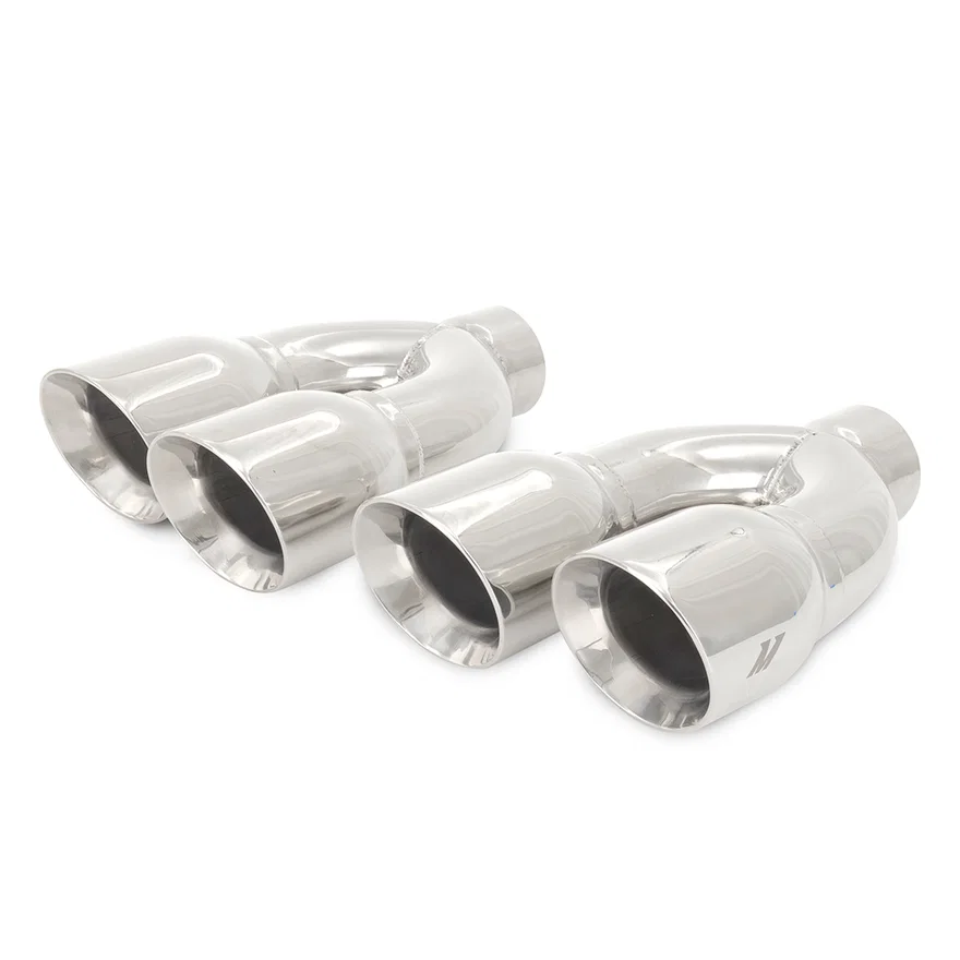 Exhaust Tip Set, Polished, Dual-Y, 2.5in Inlet, 3.5in Outlet