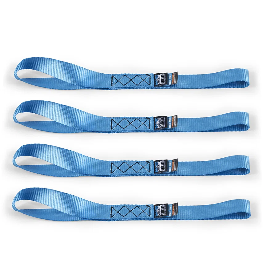 Borne Off-Road BNRTC-TDHD-4BL Heavy-Duty Ratchet Tie-Down Kit (4-pack), Blue