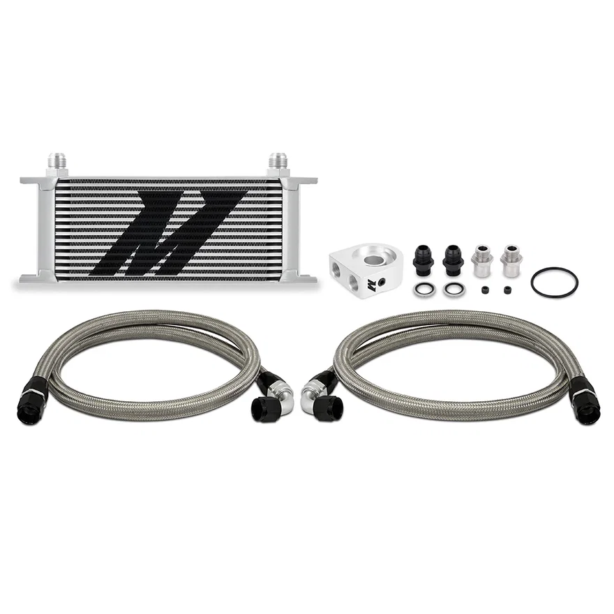 Universal Oil Cooler, 16-Row, Silver, Kit