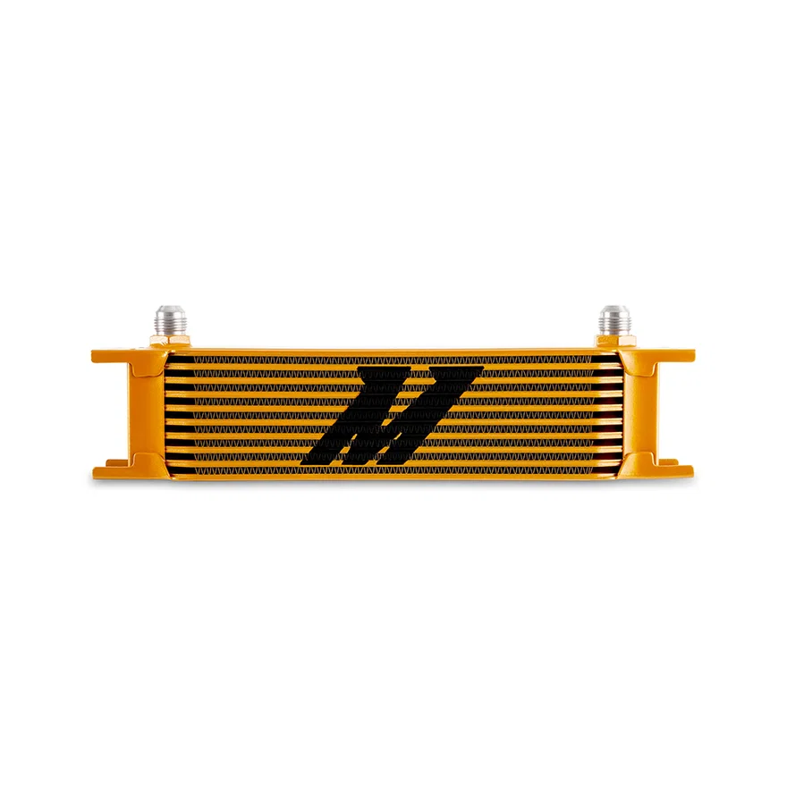 Universal Oil Cooler, 10-Row, Gold, -8AN