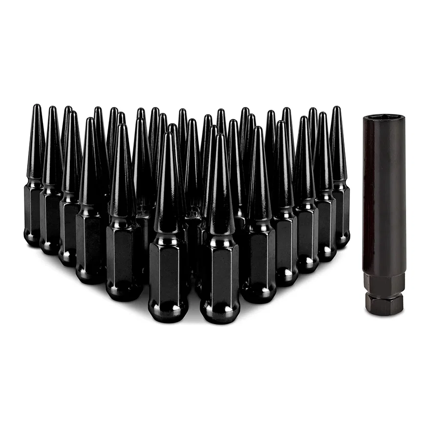 Spiked Lug Nuts, Black, M14x1.5, 32-PC Set