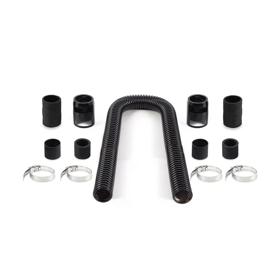 Universal Flexible Stainless Steel Radiator Hose Kit, Black, 36in