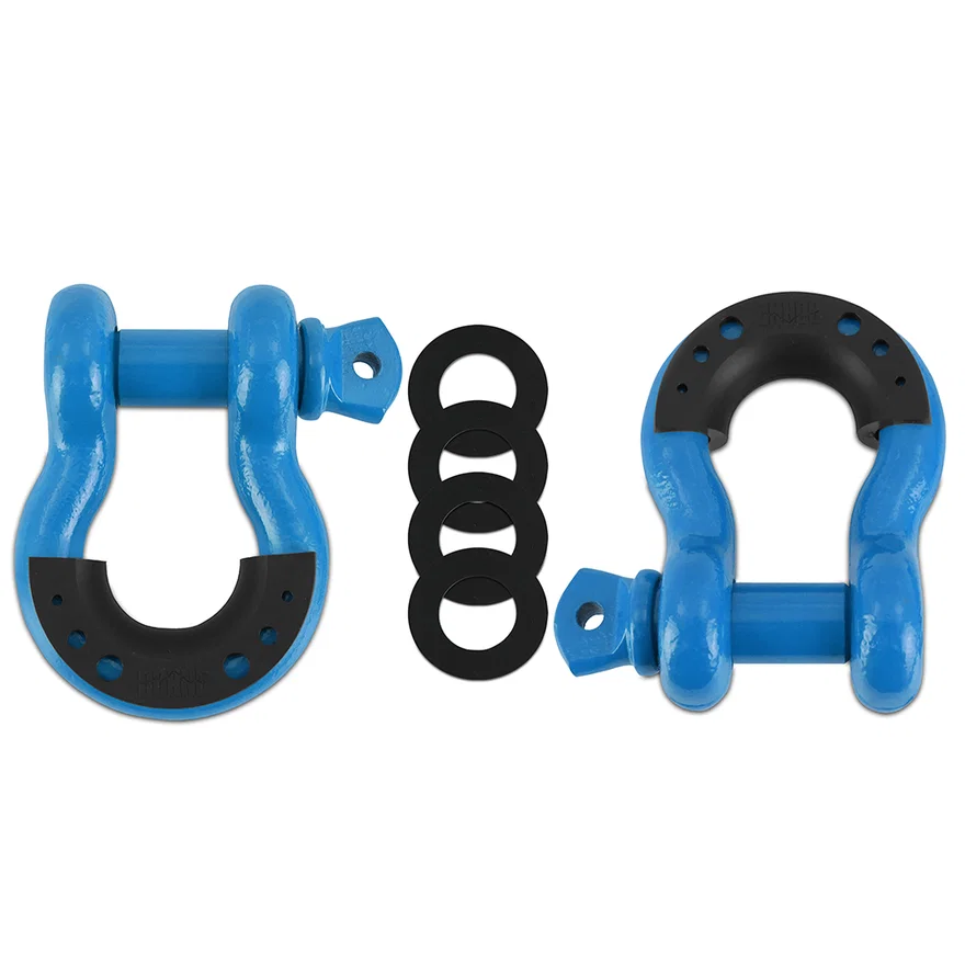 Borne Off-Road BNDR-BL 3/4 in Steel D-Ring Shackle Set, Blue, 2 Pieces