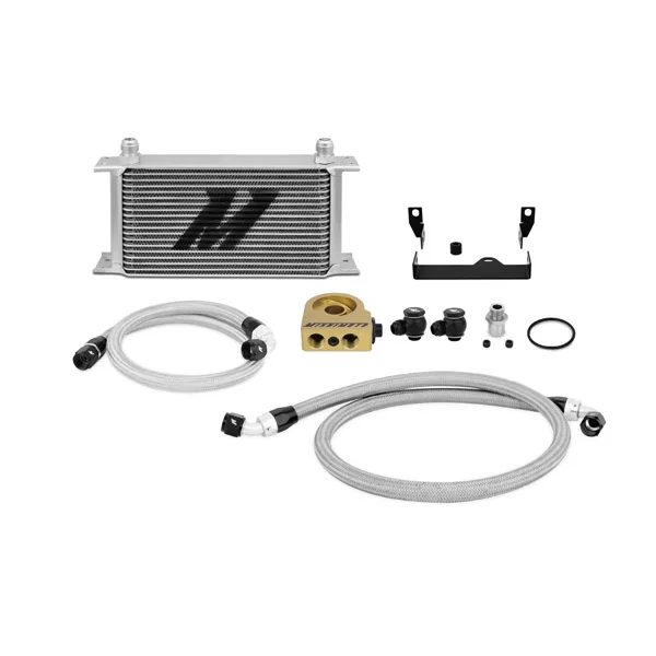 Oil Cooler Kit, Silver, Thermostatic, fits Subaru WRX/STI 2006-2007