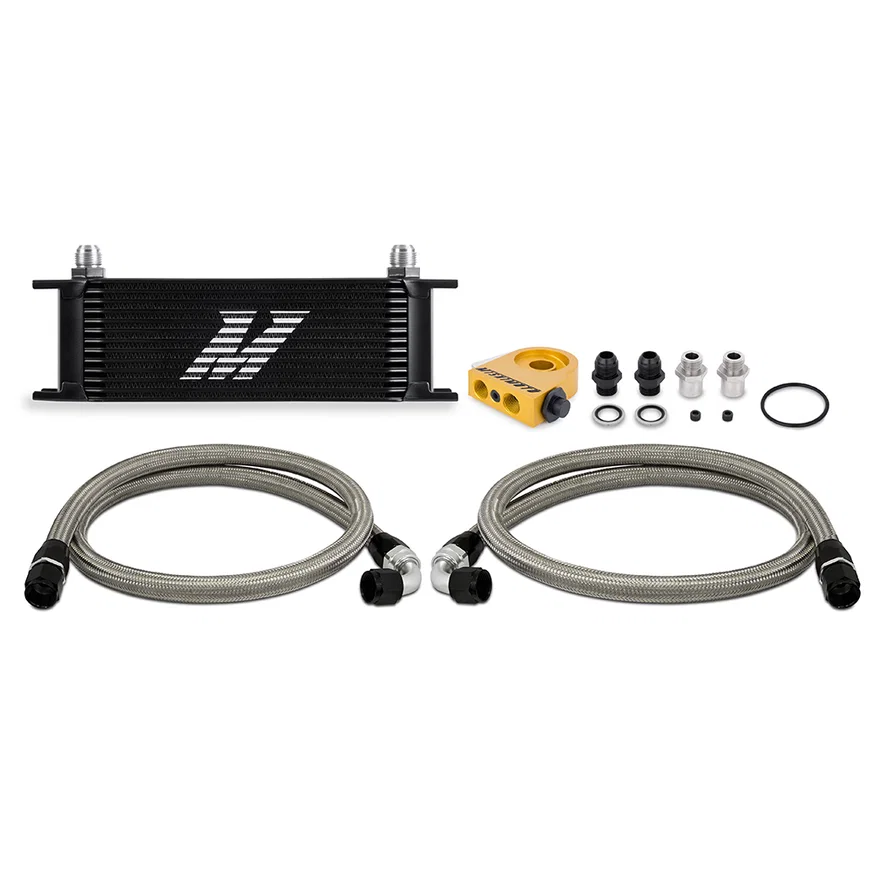 Universal Oil Cooler, 13-Row, Black, Thermostatic, Kit