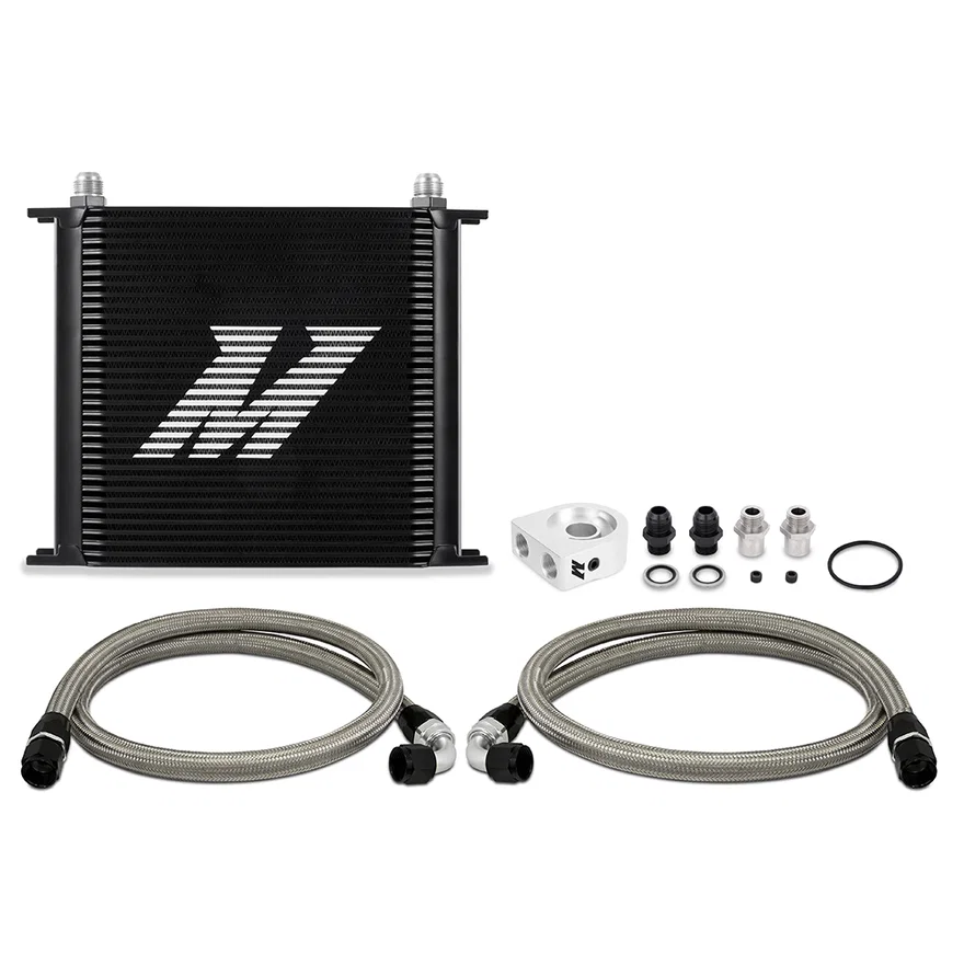 Universal Oil Cooler, 34-Row, Black, Kit