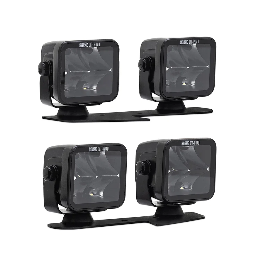 Borne Off-Road BNLT-BR-21-DT4 Ditch Light Set (4), Flood Upfit, fits Ford Bronco 2021+