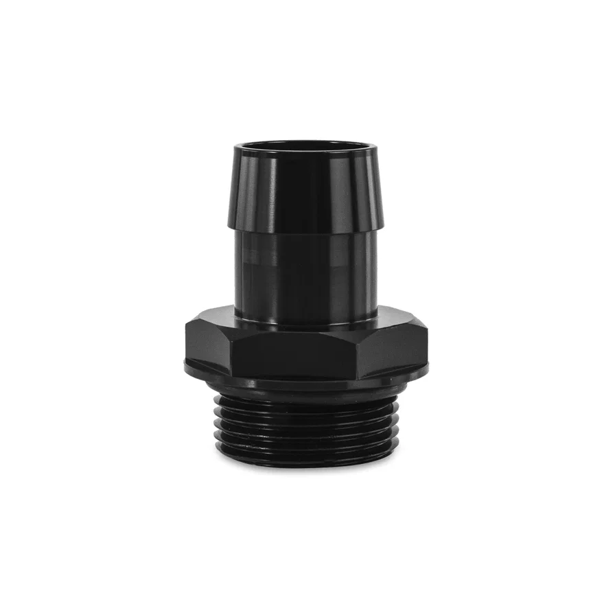 16ORB to 1in Hose Barb Aluminum Fitting, Black