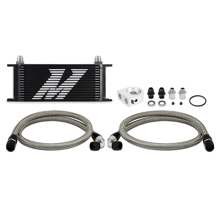 Universal Oil Cooler, 16-Row, Black, Kit