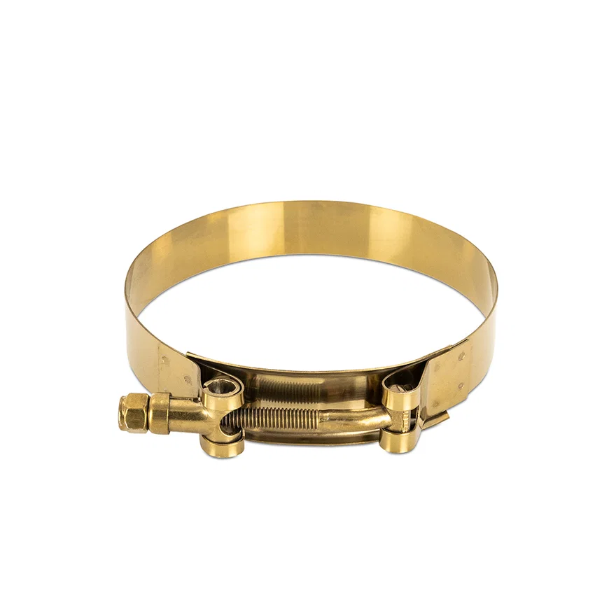 T-Bolt Clamp, Stainless-Steel, Gold, 1.65in (42.01 mm) to 1.97 in (50.01 mm)