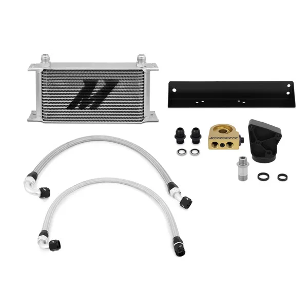 Oil Cooler Kit, Silver, Thermostatic, fits Hyundai Genesis Coupe 3.8L 2010-2012