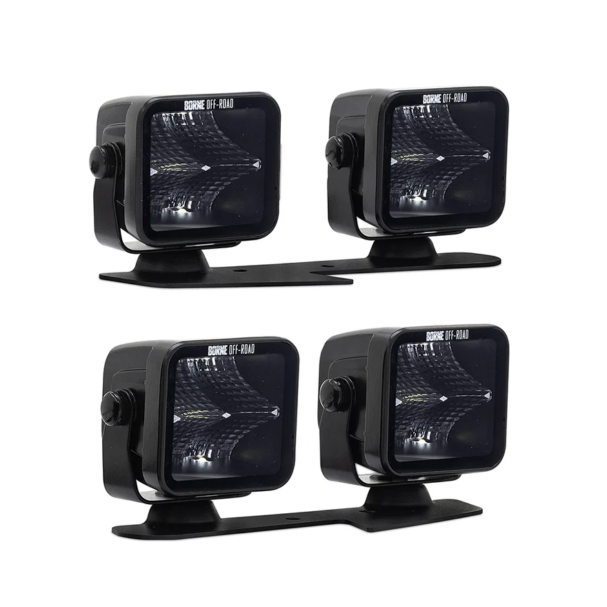 Borne Off-Road BNLT-BR-21-DT4 Ditch Light Set (4), Flood, fits Ford Bronco 2021+