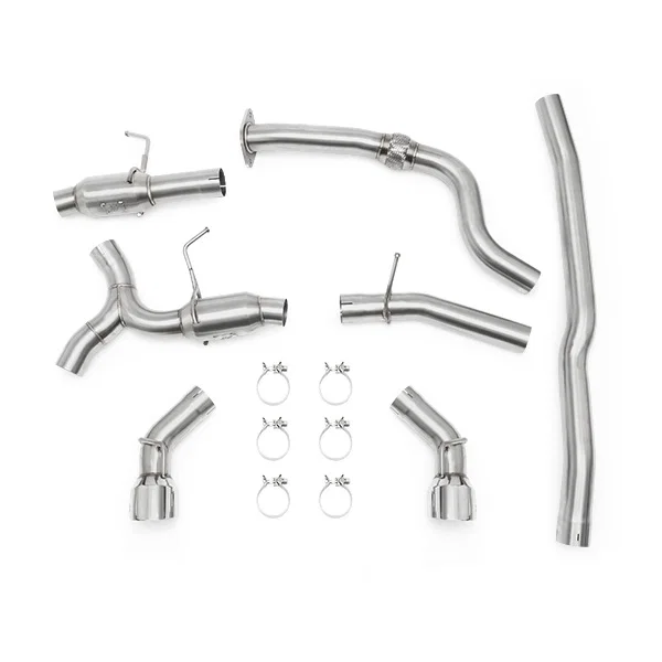 Dual Tip Pro Cat-Back Exhaust, Polished, fits Chevrolet Camaro 2.0T 2016-2024