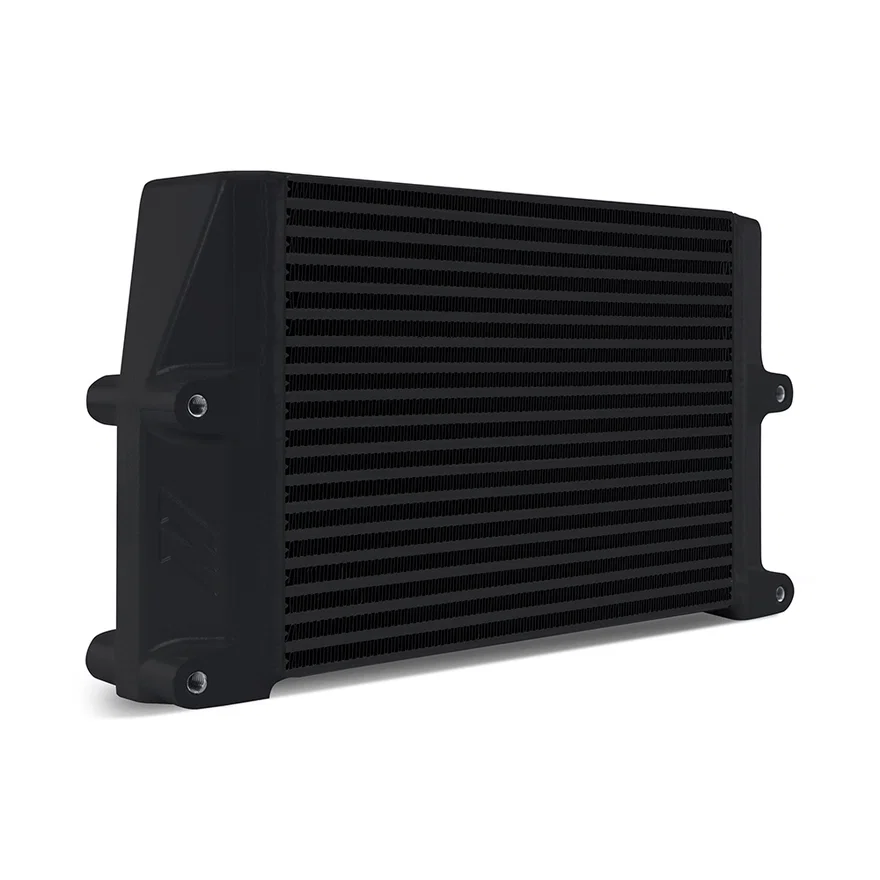 Universal Oil Cooler, HD Bar-and-Plate, Black, 10" Core, Same-Side Outlets
