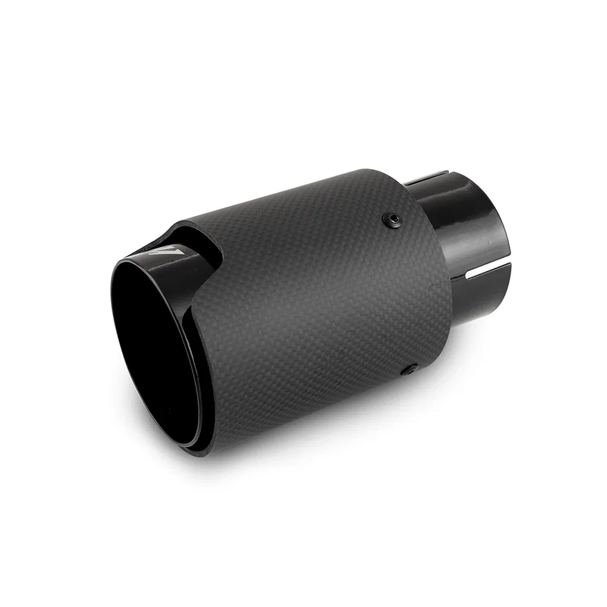 Exhaust Tip, Black/Carbon Fiber, Single, 2.50in, w/M Logo
